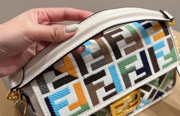FENDI BAGUETTE MULTICOLOUR CANVAS BAG WITH FF EMBROIDERY 26CM - Image 2