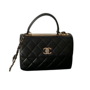 CHANEL CC TRENDY LAMBSKIN BAG BLACK 25CM