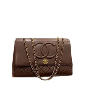 CHANEL VINTAGE FLAP BAG BROWN 22CM