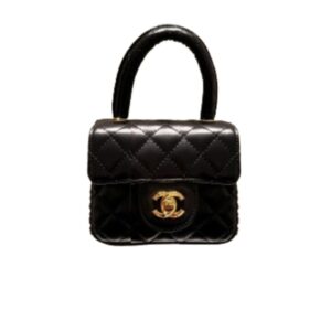 CHANEL 1994 CLASSIC FLAP HANDBAG MICRO BLACK LAMBSKIN 13CM