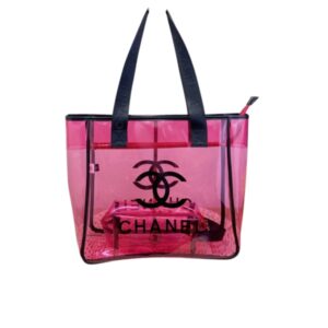 CHANEL CC CHAIN TOTE PVC AND LEATHER PINK 41CM