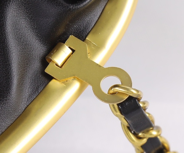 CHANEL CC CHAIN DOME FRAME CLUTCH EMBELLISHED LAMBSKIN BLACK 30CM - Image 6