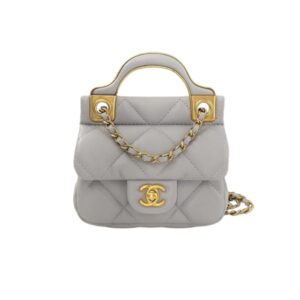 CHANEL GRAINED MINI FLAP BAG 19CM BLACK AS2855