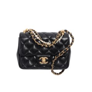 CHANEL MINI FLAP BAG BLACK 17CM AS4385 B15773 94305