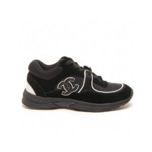 CHANEL SUEDE REFLECTIVE SNEAKERS BLACK
