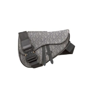 DIOR OBLIQUE JACQUARD SADDLE BAG GREY 25CM