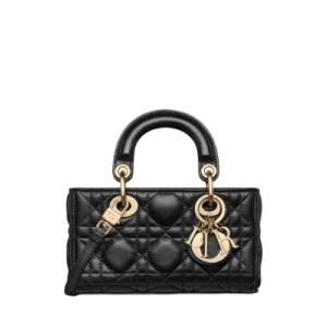 DIOR MICRO LADY D-JOY BAG BLACK CANNAGE LAMBSKIN 17CM S0910ONGE M900