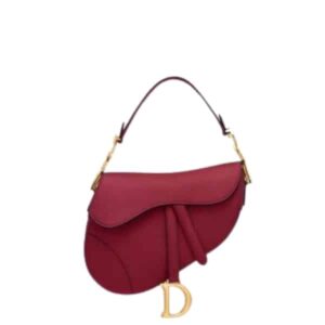 DIOR SADDLE BAG GRAINED CALFSKIN RED 25.5CM