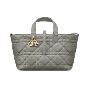 DIOR MEDIUM DIOR TOUJOURS BAG STONE GRAY MACROCANNAGE CALFSKIN 30CM M2821OSHJ M41G