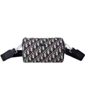 DIOR ROLLER MESSENGER DIOR OBLIQUE JACQUARD BEIGE BLACK 19CM 1ROPO061YKY H26E