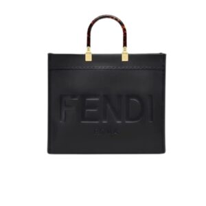 FENDI SUNSHINE LARGE BLACK LEATHER SHOPPER 41CM 8BH372ABVLF0KUR