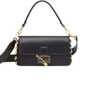 FENDI FENDACE BAGUETTE BROOCH BLACK 27CM 8BR801AJT6F0KUR