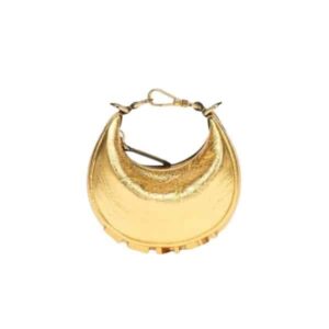FENDI FENDIGRAPHY NANO MINI LEATHER MINI BAG METALLIC GOLD 16CM