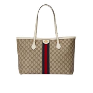 GUCCI OPHIDIA MEDIUM TOTE WITH WEB WHITE 631685 96IWB 9794