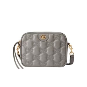 GUCCI GG MATELASSE LEATHER SMALL BAG GREY 702234 UM8HG 1563