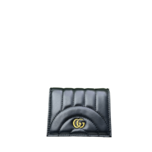 GUCCI MARMONT MATELASSÉ CARD CASE WALLET BLACK 11CM ‎466492 AABZN 6707