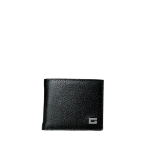 GUCCI INITIAL G BLACK SHORT WALLET BLACK AND GREY 11CM