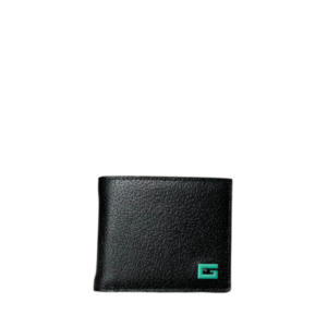 GUCCI INITIAL G BLACK SHORT WALLET BLACK AND GREEN 11CM