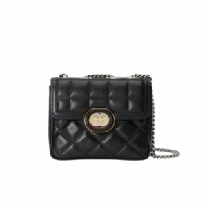 GUCCI DECO MINI SHOULDER BAG BLACK 18CM 741457 AAB7A 1000