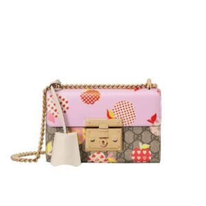 GUCCI LES POMMES PADLOCK MINI BAG IN NATURAL 20CM