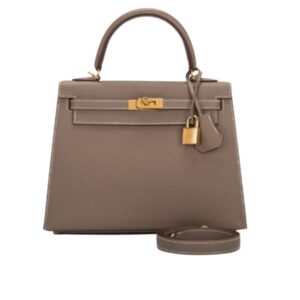 HERMES KELLY EPSOM CK18 ETOUPE GOLD HARDWARE 25CM