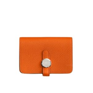 HERMES DOGON DUO MINI WALLET ORANGE