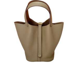 HERMES PICOTIN CLEMENCE GOLD HARDWARE BEIGE 22CM