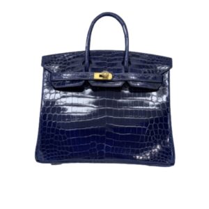 HERMES BIRKIN 30 CROCODILE GOLD-TONED HARDWARE DARK BLUE