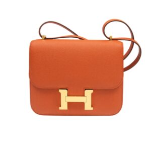 HERMES CONSTANCE MINI EPSOM GOLD-TONED HARDWARE ORANGE 14CM