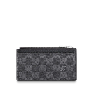 LOUIS VUITTON COIN CARD HOLDER BLACK AND GREY 14.5CM N64038