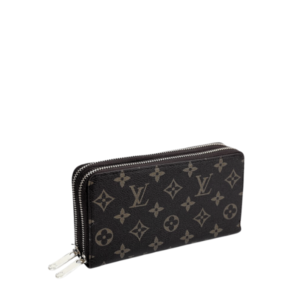 LOUIS VUITTON LONG DOUBLE ZIPPER WALLET MONOGRAM BLACK 19CM