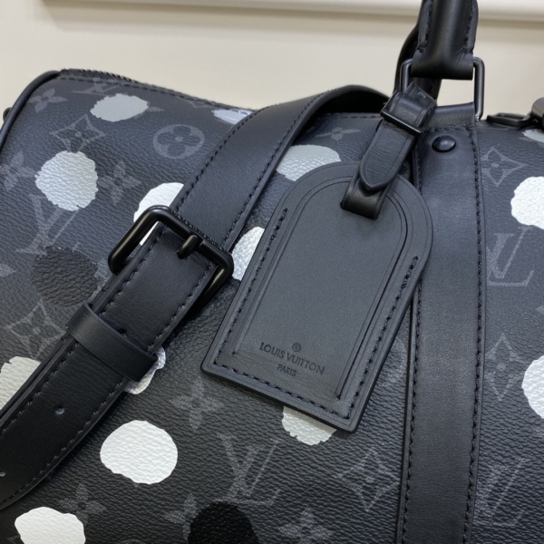 LOUIS VUITTON X YK BANDOULIÈRE KEEPALL 50 BLACK M46400 - Image 6
