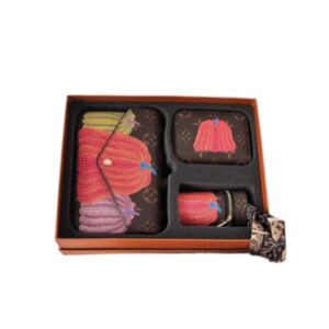 LOUIS VUITTON SET OF 3 ITEMS MONOGRAM RED PUMPKIN 18CM
