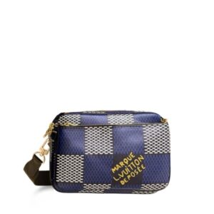 LOUIS VUITTON TRIO MESSENGER BAG DAMIER BLUE 24CM