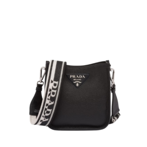 PRADA LEATHER MINI SHOULDER BAG BLACK 20CM 1BH191 2DKV F0002 V 3OO