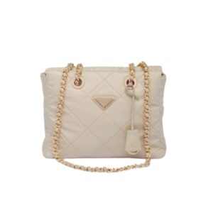 PRADA RE EDITION 1995 CHAÎNE RE NYLON TOTE BAG BEIGE 27CM 1BG468 2AOS F0F24 V COO