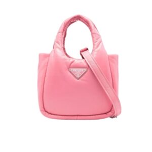 PRADA PADDED SOFT LEATHER BAG GERANIUM PINK 19CM 1BA359 2DYI F0410 V OVO
