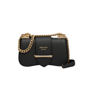 PRADA SIDONIE SAFFIANO LEATHER BAG IN BLACK 24CM