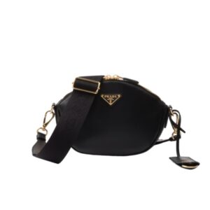 PRADA LEATHER MINI SHOULDER BAG BLACK 21CM 1BH212 2AIX F0002 V NVM