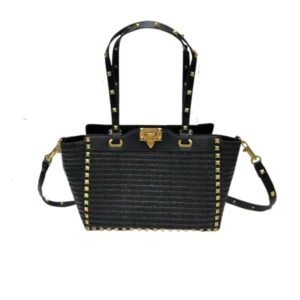 VALENTINO ROCKSTUD TOTE BAG BLACK 28CM