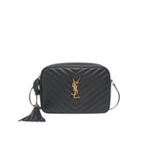 SAINT LAURENT LOU CAMERA BAG IN QUILTED BLACK GOLD LEATHER 23CM 612544DV7071000