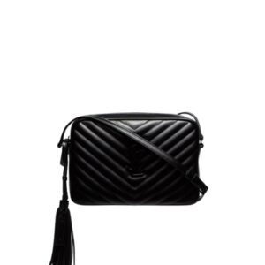 SAINT LAURENT LOU CAMERA BAG IN QUILTED BLACK NOIR LEATHER 23CM 612544DV7081000
