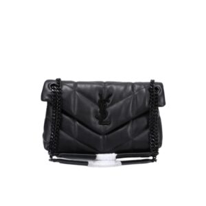 SAINT LAURENT PUFFER SMALL CHAIN BAG IN QUILTED LAMBSKIN BLACK NOIR 5774761EL081000