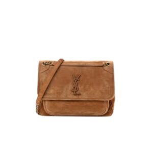 SAINT LAURENT NIKI BABY CHAIN BAG IN SUEDE BROWN 6237483