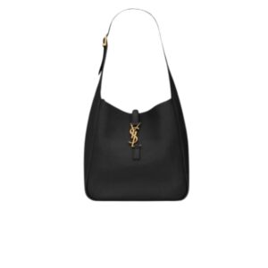 SAINT LAURENT LE 5 À 7 SOFT SMALL HOBO BAG IN SMOOTH LEATHER BLACK 713938AAAUQ1000