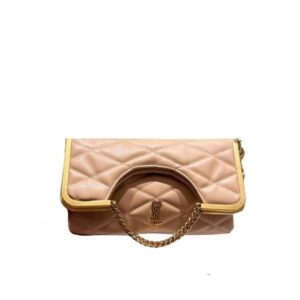SAINT LAURENT THE 87 BAG QUILTED LAMBSKIN BEIGE 25CM