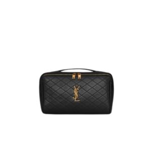 SAINT LAURENT GABY VANITY CASE IN QUILTED LAMBSKIN BLACK 24CM 7531711EL071000