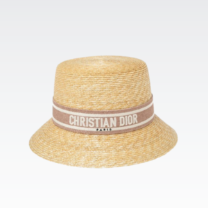 DIOR LARGE BRIM HAT WITH PINK BAND