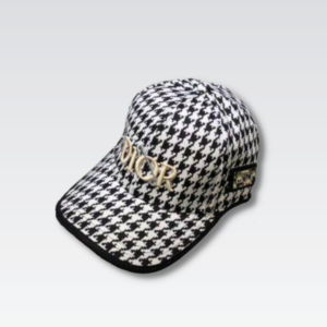 DIOR HOUNDSTOOTH BASEBALL CAP BLACK