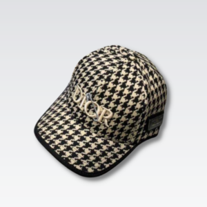 DIOR HOUNDSTOOTH BASEBALL CAP BEIGE